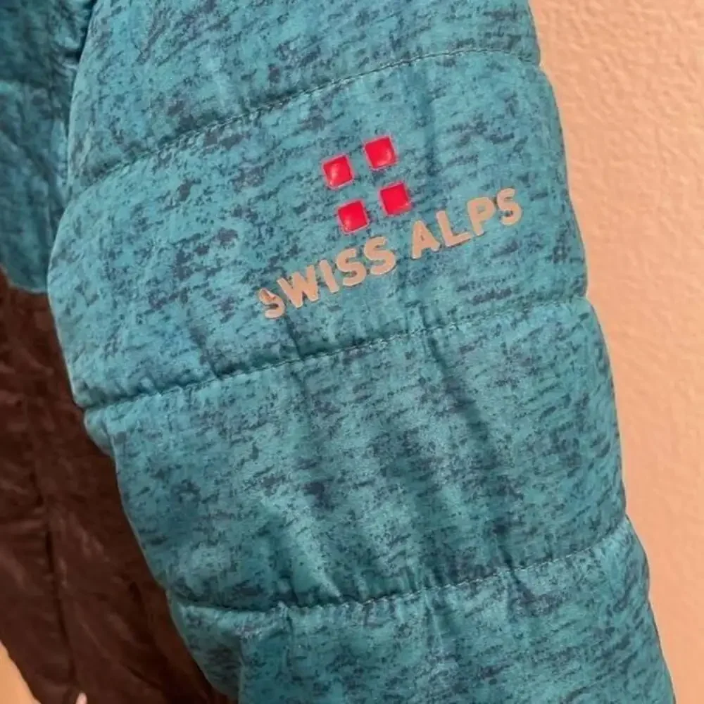 Boys Swiss Alps Puffer Winter Coat Jacket Blue And Grey Size 5 / 6​​​​​​​